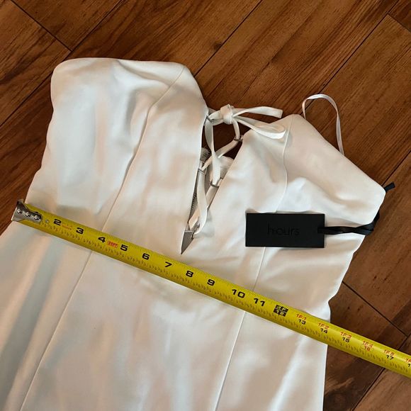 NWT H:ours Haider $158 Mini Dress White Strapless - Picture 6 of 8